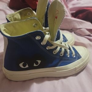 Converse hidden heart blue high top sneakers